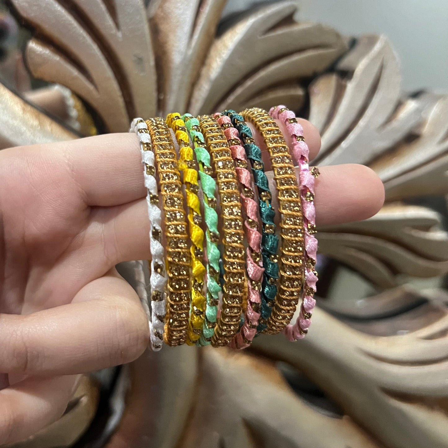 Pastel Ribbon Bangles Set