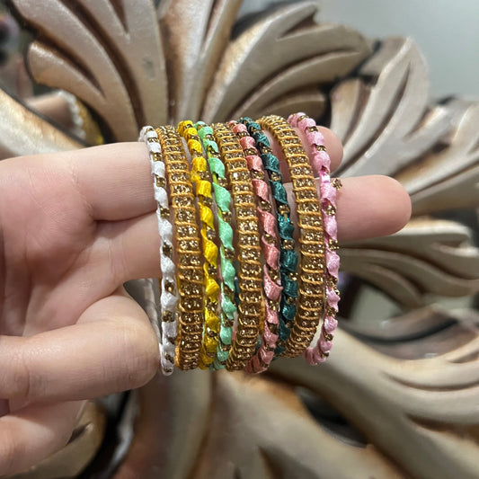 Pastel Ribbon Bangles Set