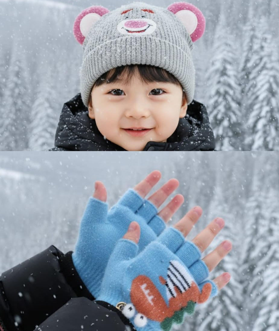 Kids Lotso Cap + Dinosaur Kids Gloves Set