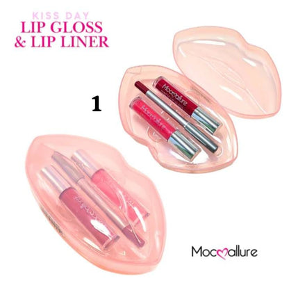 Mocallure Lip Glosses & Lip Liner Lips Set