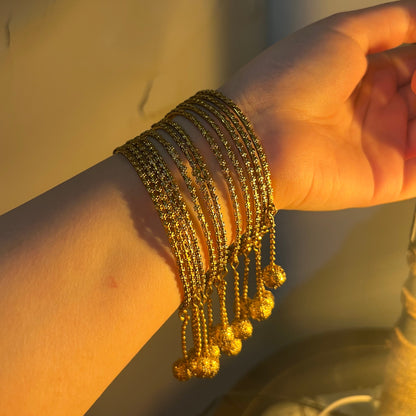 Gold Ghungroo Bangles Set