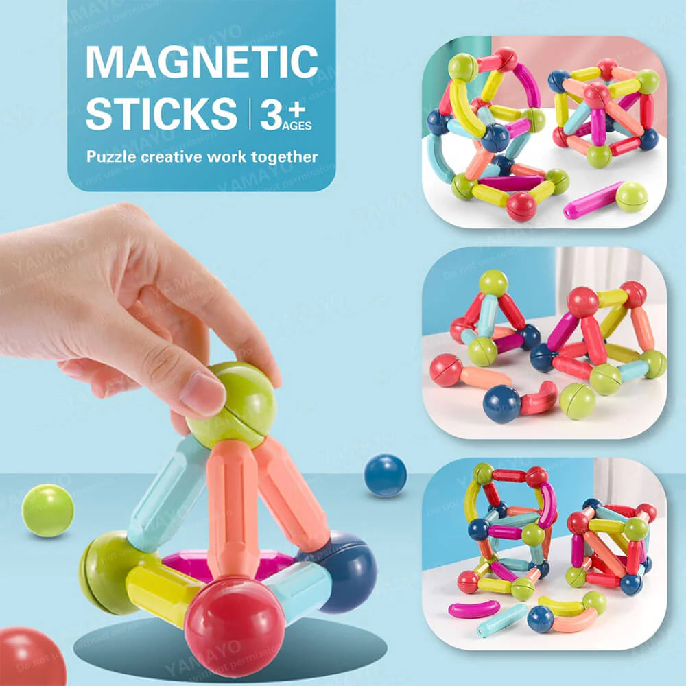 36 Pcs Magnetic Sticks & Balls Blocks | STEM Learning Building Toy for Kids