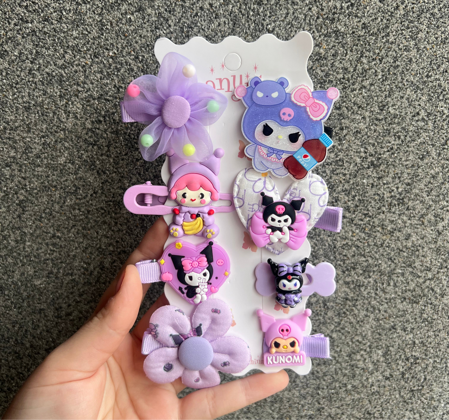 Kuromi Hair Clips Set