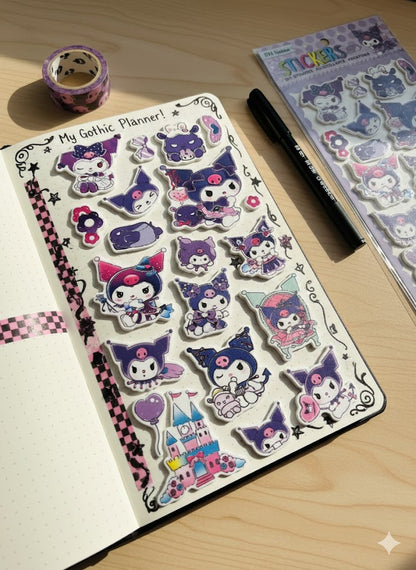 3D Kuromi | Labubu | Stitch Sticker Sheet