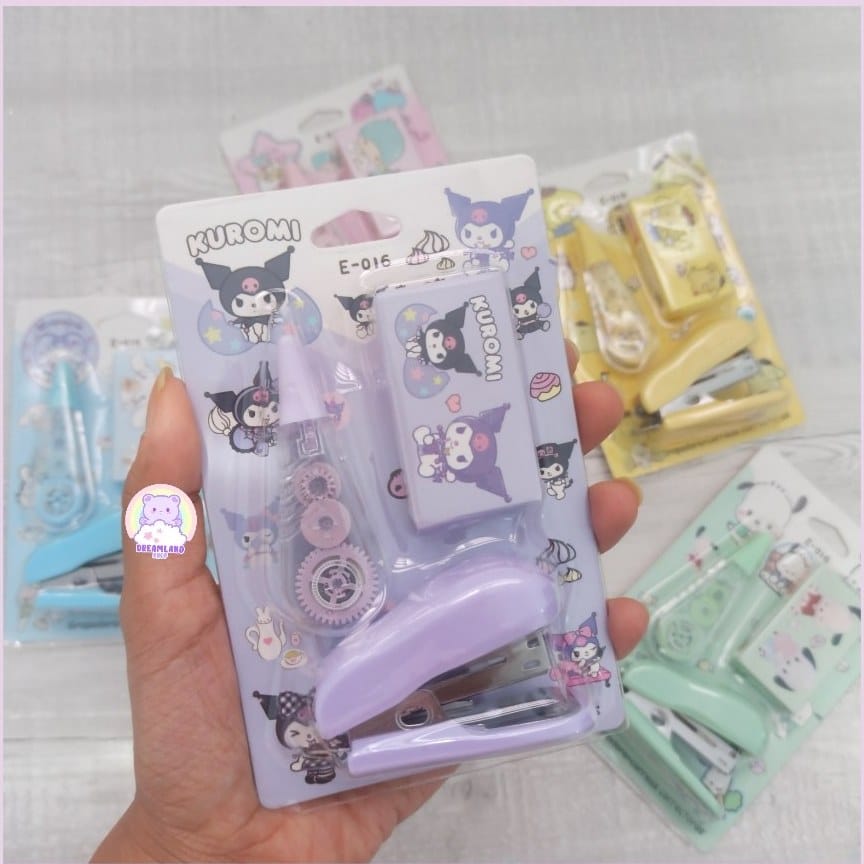 Kuromi 3 in 1 Stapler | Correction Tape | Stapler Pins
