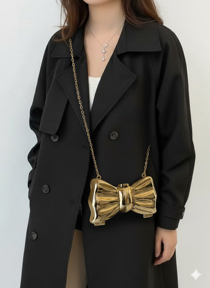 Acrylic Bow Cross Body Clutch Bag