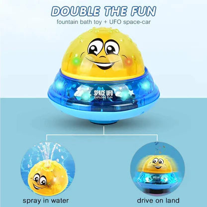 2 in 1 Water Fountain Spray + Moving Car With Lights & Sound | Bath Toy With Car