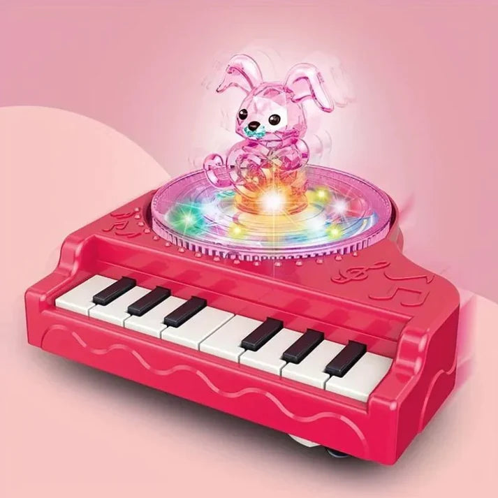 Bunny 360 Rotating Electronic Piano With Light And Music