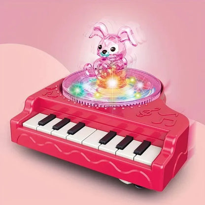 Bunny 360 Rotating Electronic Piano With Light And Music