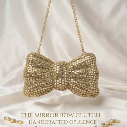 Bow Kundan Clutch Bag