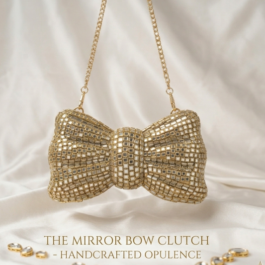 Bow Kundan Clutch Bag