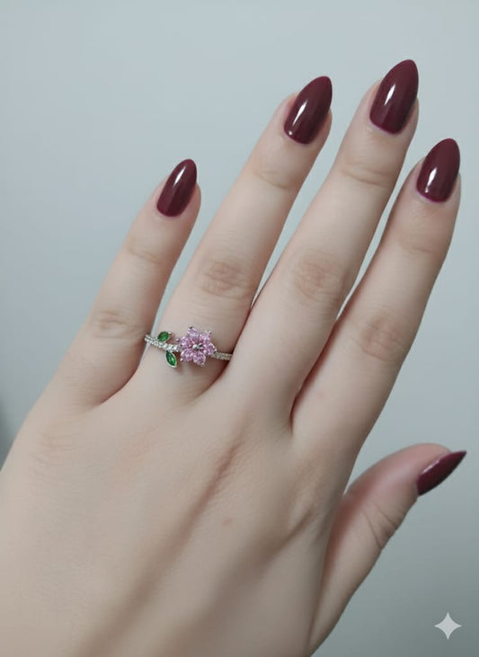 Tulip Stones Spinning Ring(Non Stainless Steel)