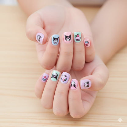 Sanrio Glow-in-the-Dark Nail Stickers (86 pcs) + Tweezer