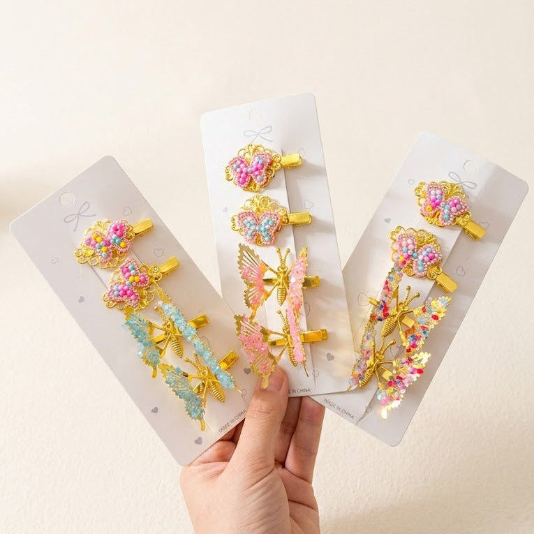 Dancing Butterfly Wings Hair Clips Pack Of 4