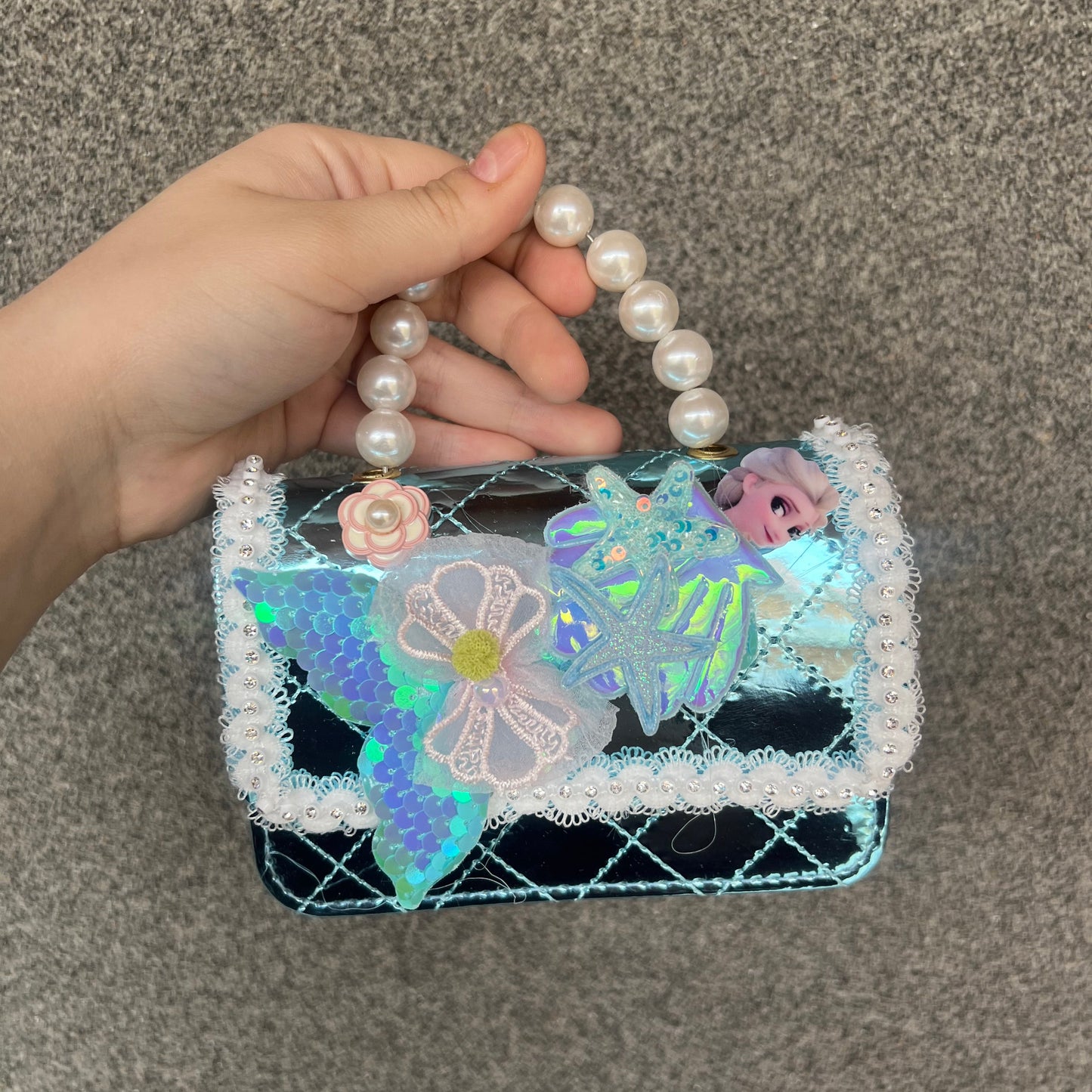Shein Frozen Premium Pearl Handle Mini Bag for Girls – Kids F Handbag