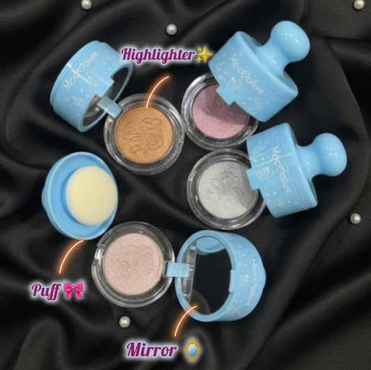 Mocallure Stitch Face & Body Highlighter with Mirror & Puff