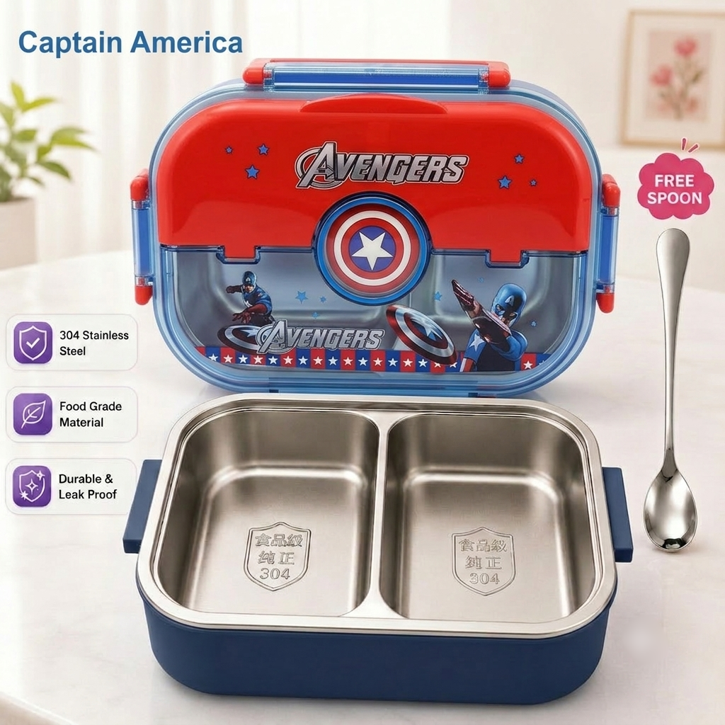 Marvel Avengers 304 Stainless Steel Bento Lunch Box