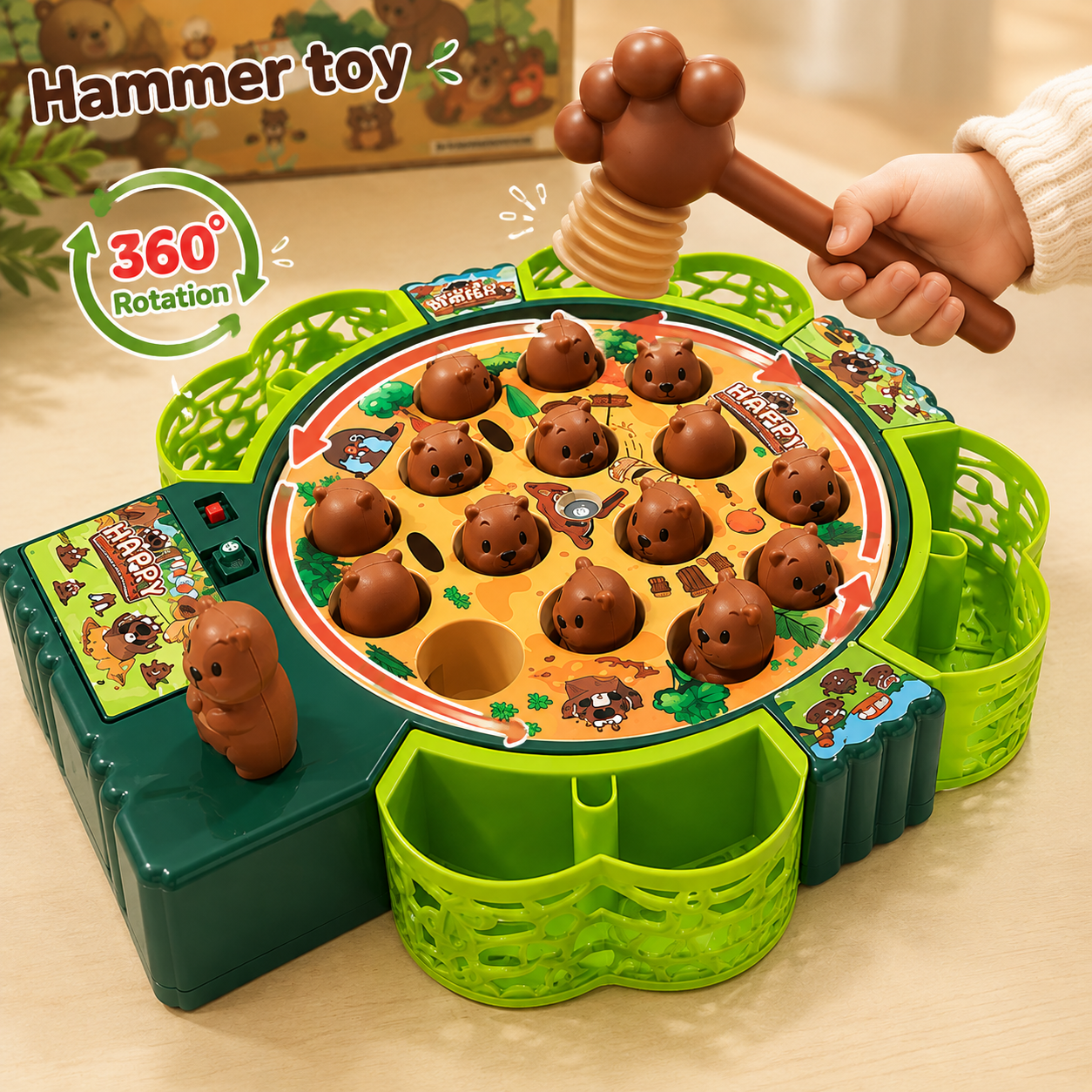 Whack a Mole Hammer Toy With 360 Rotation