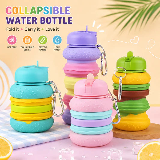 Foldable Silicon Burger and Donut Water Bottle