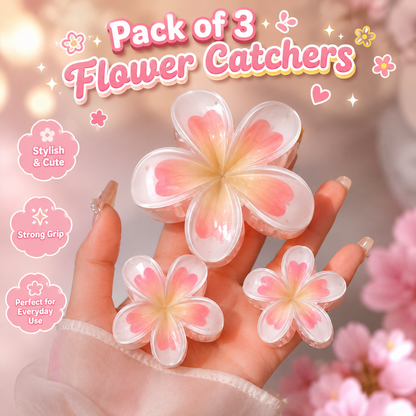 3 in 1 Flower Hair Catcher Set | Pack Of 3