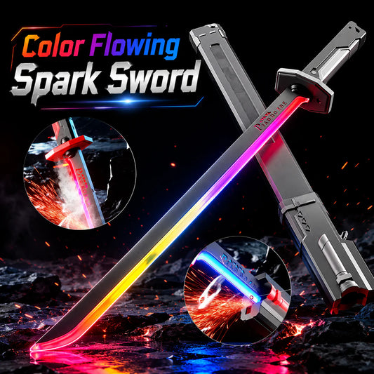 Sparkblade LED Sword with Smoke & Spark Effects – 7-Color Light Katana with Sound FX | Anime Cosplay Prop