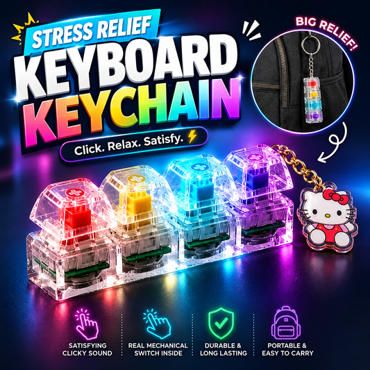 Sanrio Kuromi and Hello Kitty Keyboard Keychain