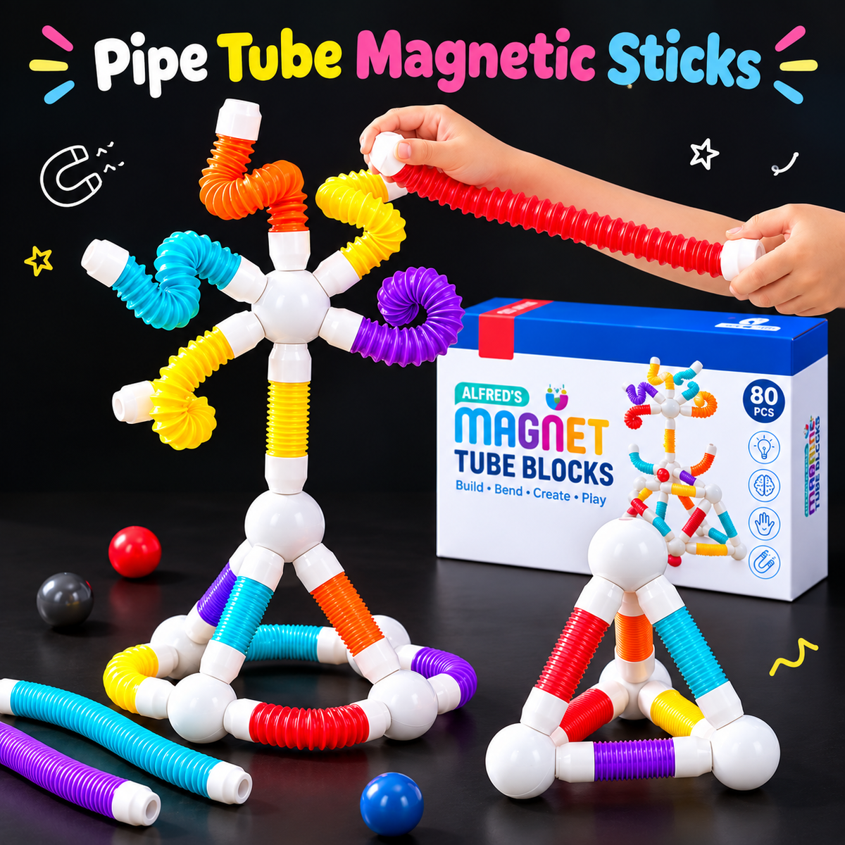 Stretchable Pop Tube Pipe Magnetic Sticks