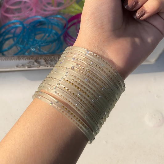 Crystal Glow Viral Rain Drop Bangles