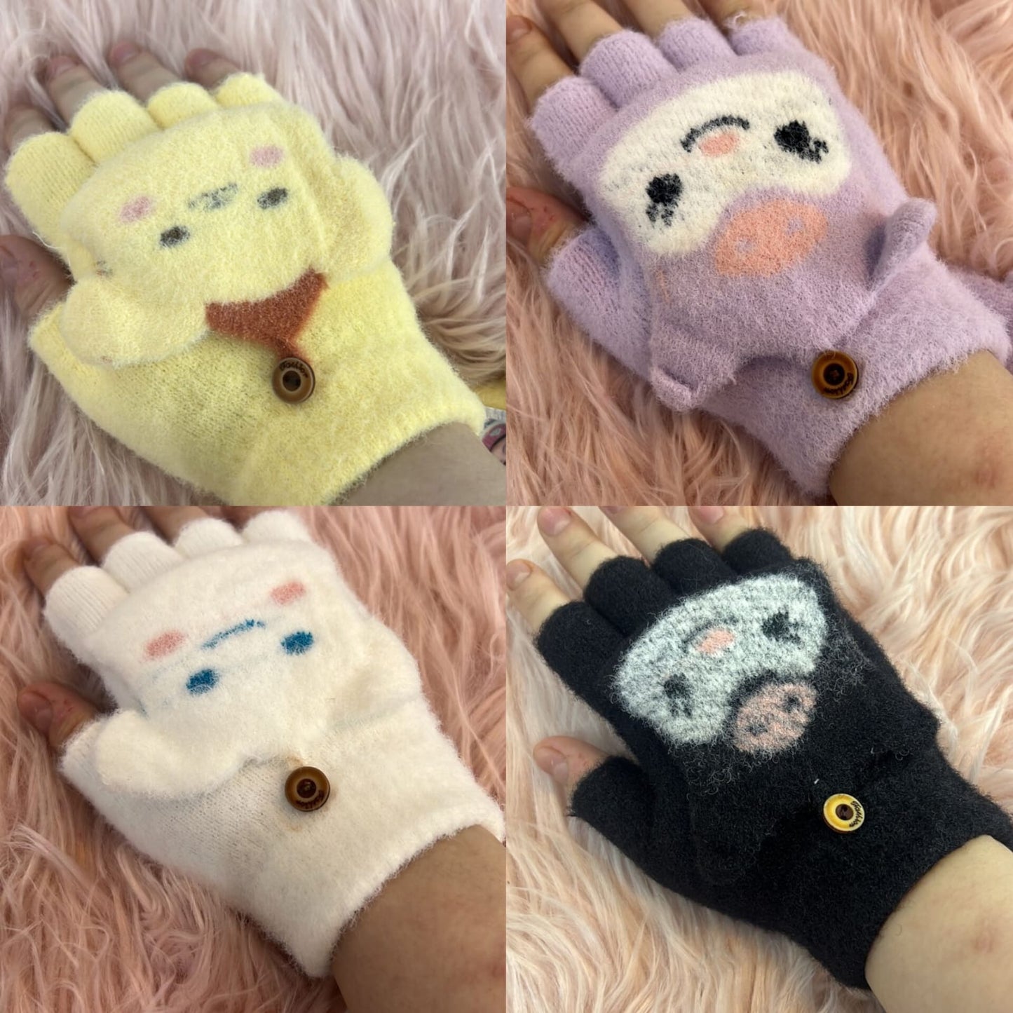 Sanrio 2 in 1 Half + Full Finger Gloves