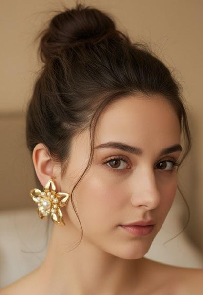Pearls Flower Earings