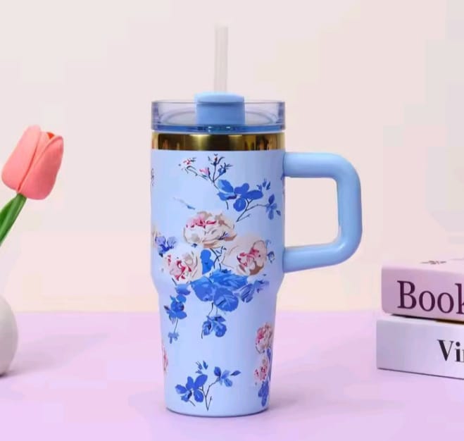 Viral Mini Floral Tumblers With Straw and Box