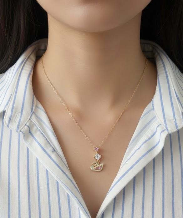 Swarovski Swan Stainless Steel Necklace