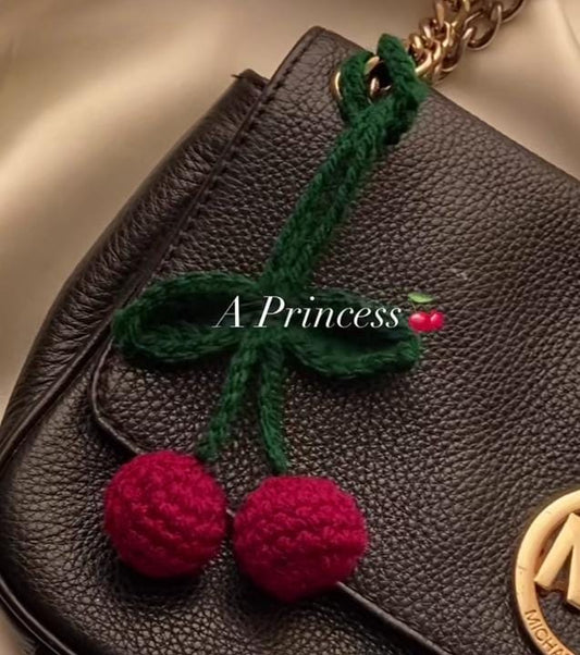 Cherry and Strawberry Crochet Keychain