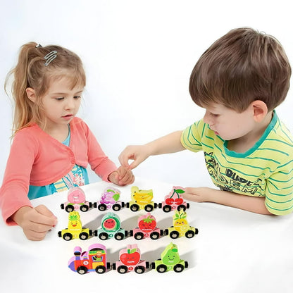 Large Wooden Magnetic Fruit Train | Educational Toy