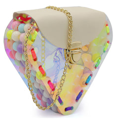 Multi beads holographic kids bag