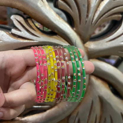Magic Color Changing Kashmiri Rain Drop Multi Bangles Set