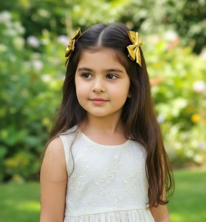 Metallic Shiney Hair Bows Pair