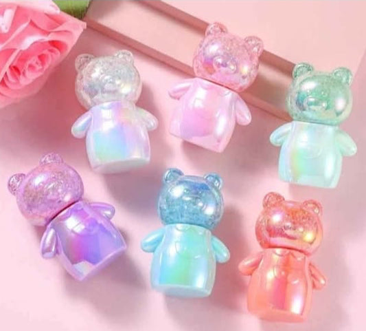 Crystal Bear Holographic Natural Pink Lip Gloss