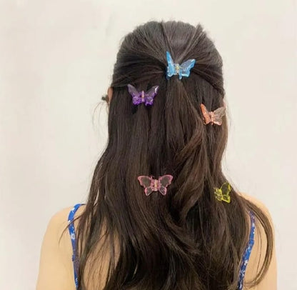 Holographic Butterfly Hair Catchers Pack Of Six