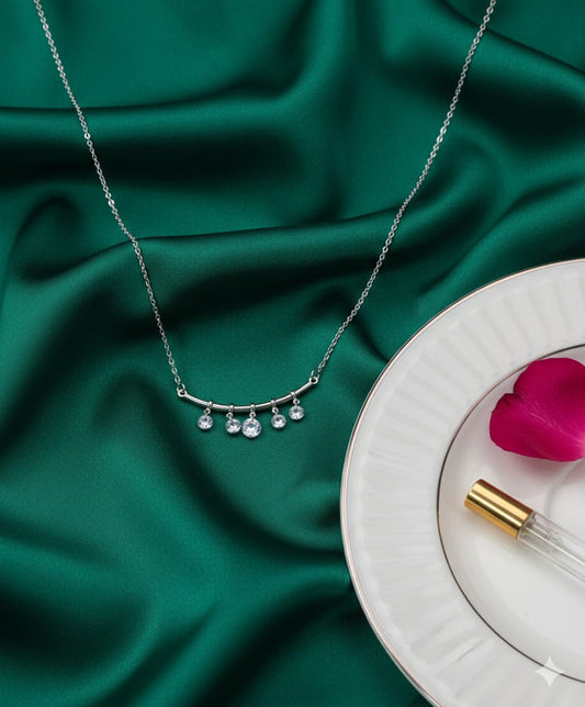 Stainless Steel Silver Stone Necklace