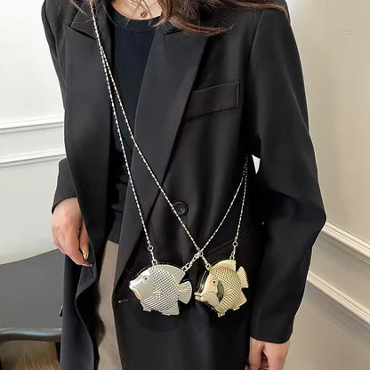 Fish Metal Bag | Purse | Clutch With Chain