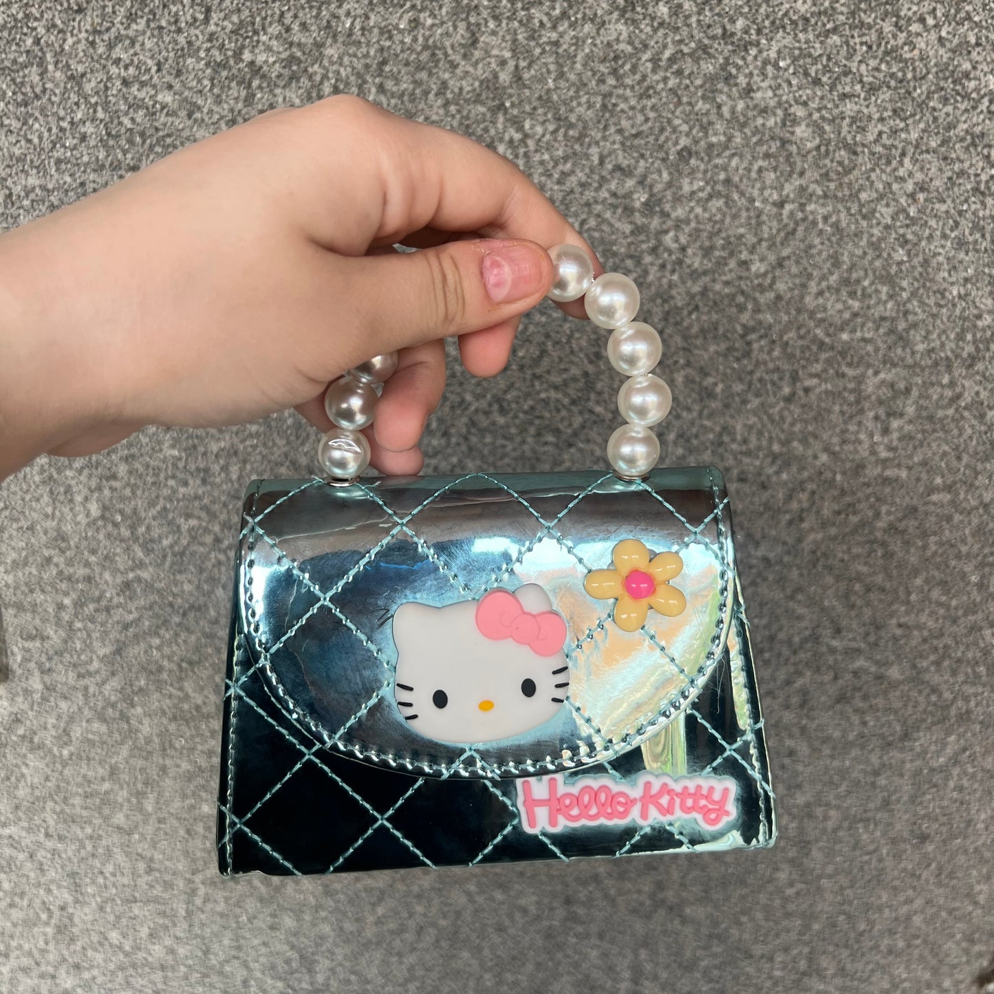 Hello Kitty Luxe Pearl Handle Mini Bag for Girls – Premium Kids Handbag