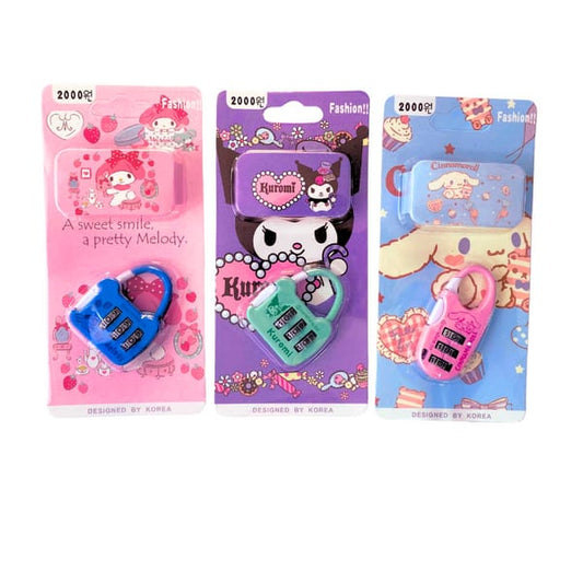 Sanrio Password Locks for Stationery Pouch & School Bags | 3-Digit Security Lock