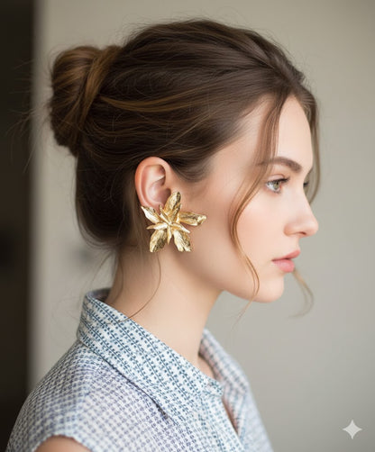 Flower Pinteresty Stainless Steel Earings