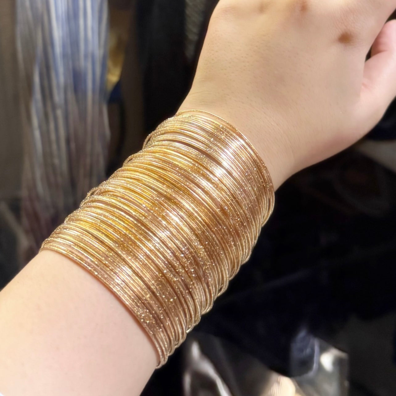 Gold & Silver Metal Shimmery Bangles | 3 Dozen