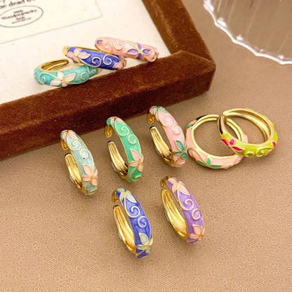 Pinteresty Enamel Floral Ring