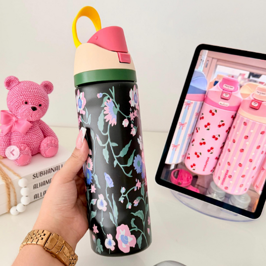 Floral Pinteresty Stainless Steel Insulated Water Bottle