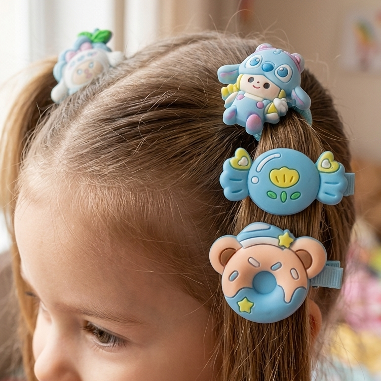 kids Kawaii Hair Clips and Ponies