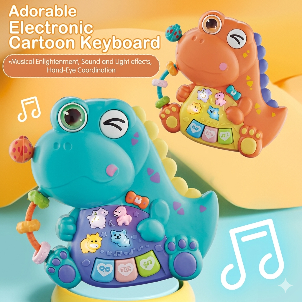 Interactive Dinosaur Musical Piano Toy for Toddlers & Babies