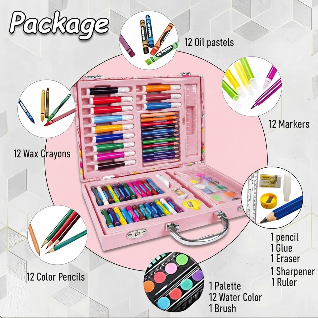 Unicorn Wooden Stationery Art Kit | 67 Pcs